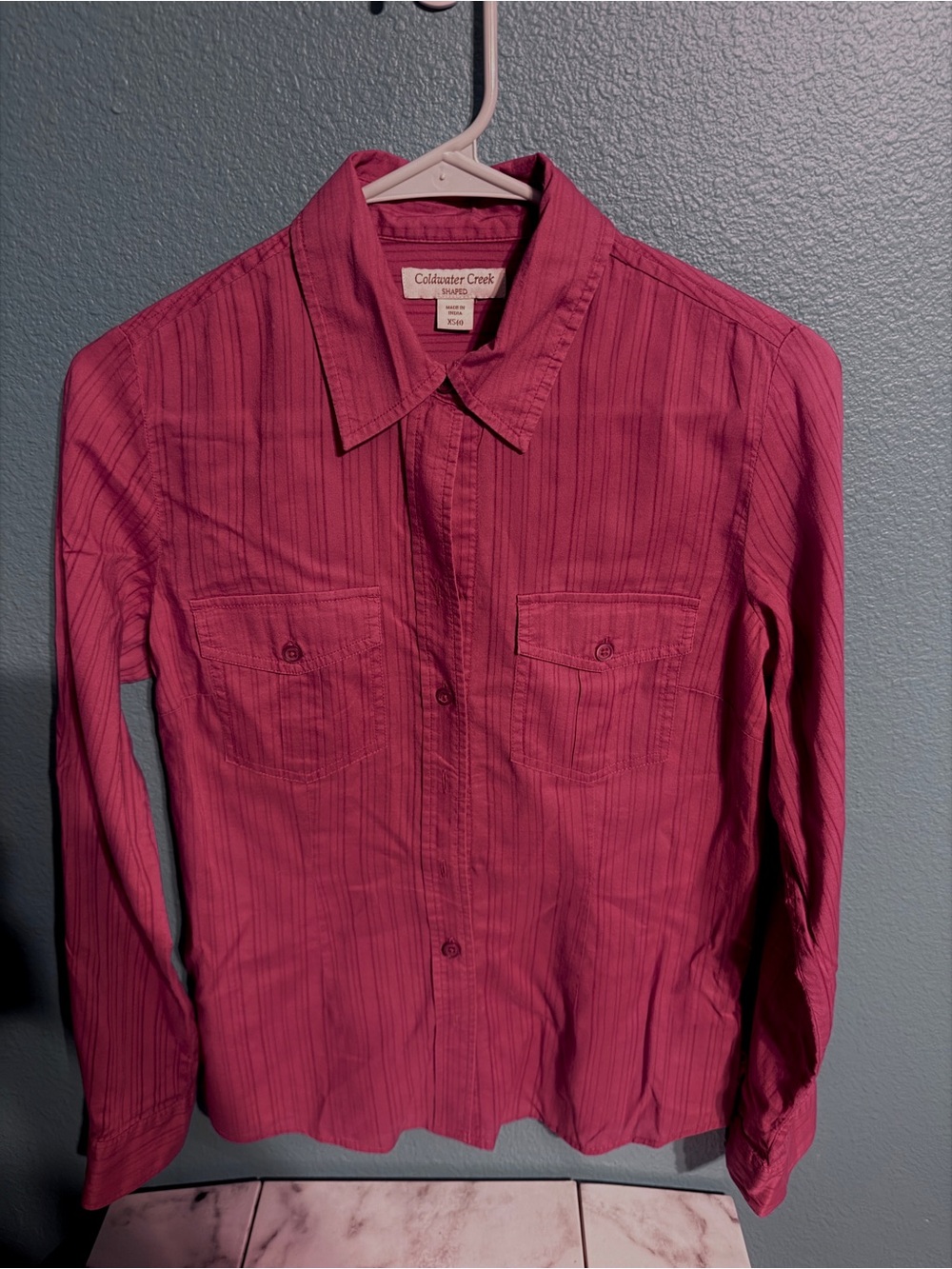 Coldwater Creek Women’s Button-Down Shirt - Deep Rose